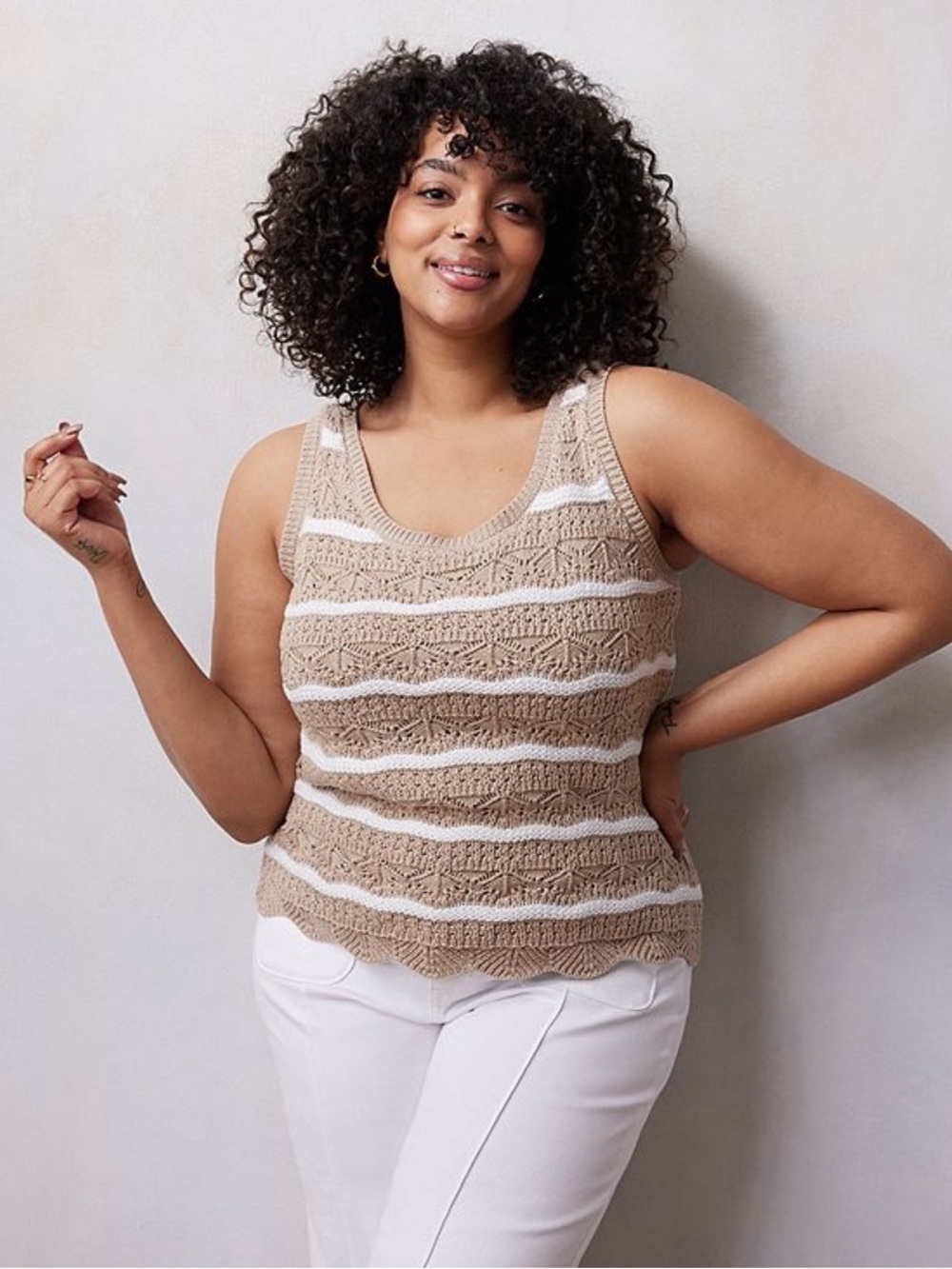 Lauren Conrad Pointelle Scoopneck Sweater Tank